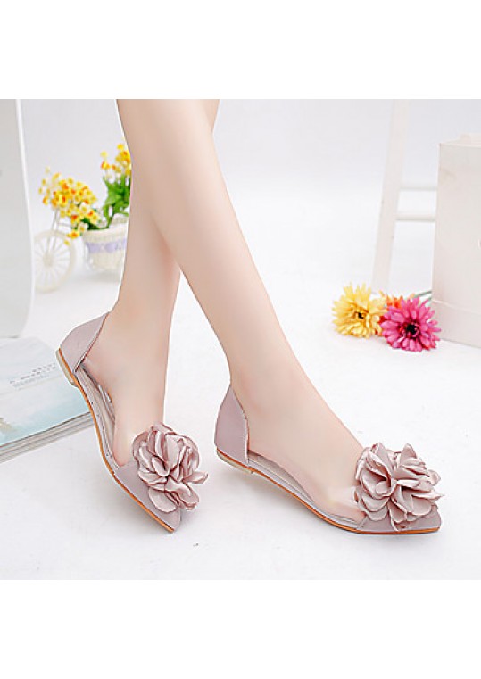 Women's Flats Spring / Fall Ballerina / Pointed Toe Leatherette Outdoor / Office & Career / Casual Flat Heel Applique