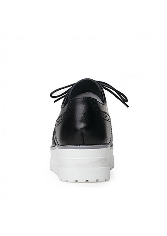 Women's Oxfords Spring / Summer / Fall / Winter Platform / Creepers Cowhide Outdoor / Office & Career /Black /