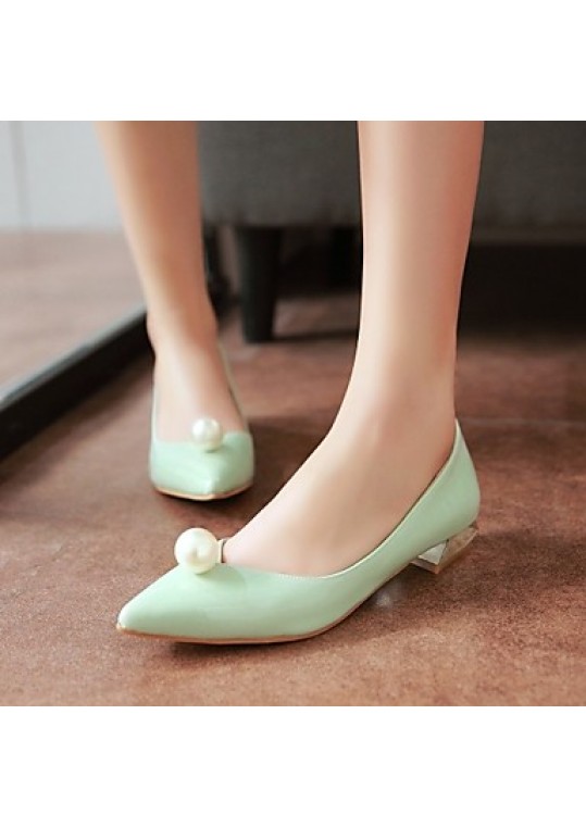 Women's Spring / Summer / Fall Pointed Toe Leatherette Outdoor / Office & Career / Casual Low Heel Pearl Green / Silver / Gray