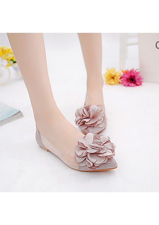 Women's Flats Spring / Fall Ballerina / Pointed Toe Leatherette Outdoor / Office & Career / Casual Flat Heel Applique