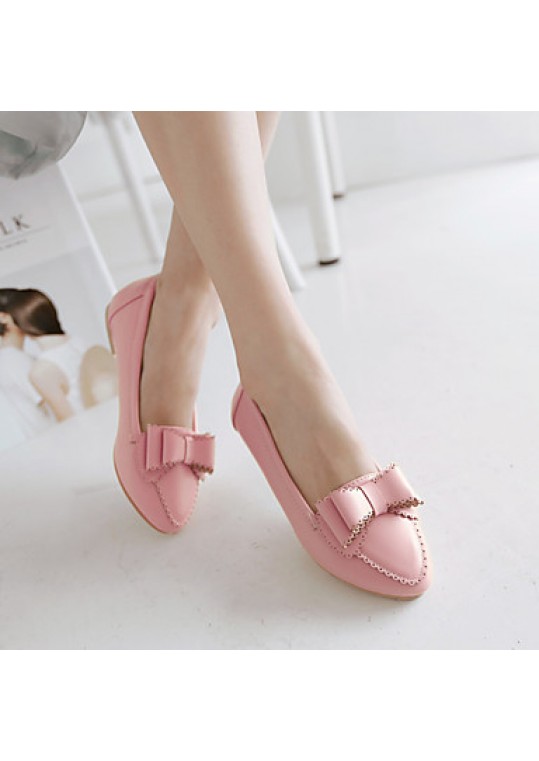 Women's Spring / Summer / Fall / Winter Pointed Toe Leatherette Outdoor / Office & Career / Dress / Casual Flat Heel Black / Pink / White