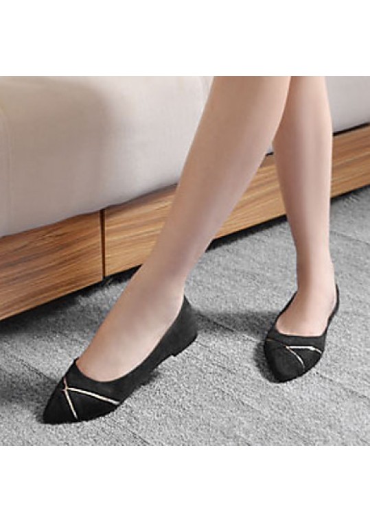 Women's Shoes Flat Heel Pointed Toe/Closed Toe Flats Casual Black/Blue/Pink