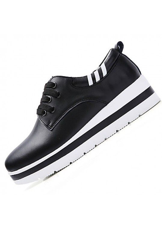 Women's Oxfords Spring / Summer / Fall / Winter Platform / Creepers Cowhide Outdoor / Office & Career /Black /