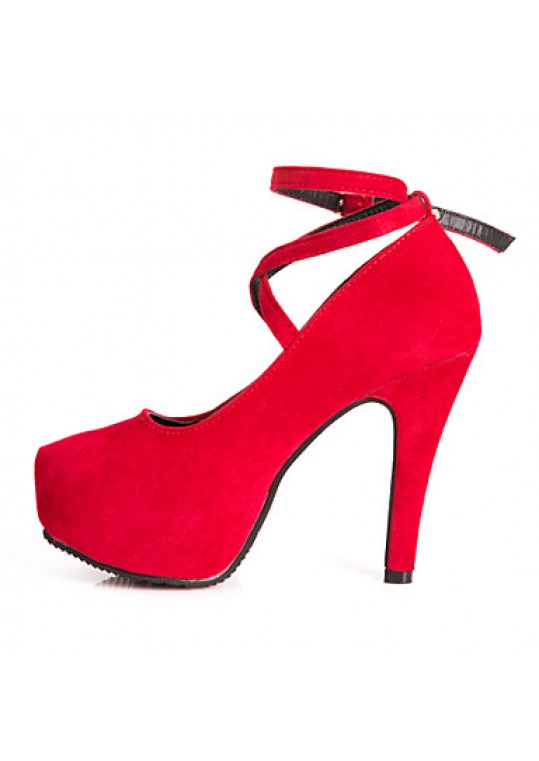 Women's Summer Heels Suede Dress Stiletto Heel Black / Blue / Red