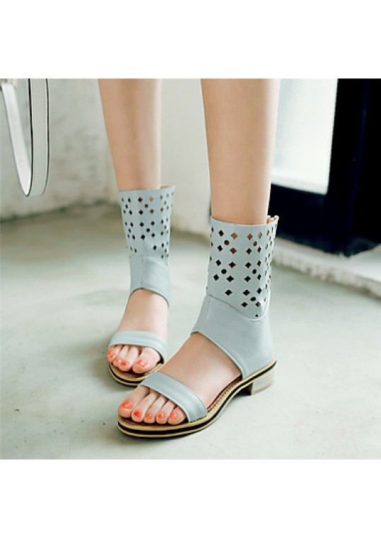 Women's Shoes Chunky Heel Gladiator / Open Toe Sandals Outdoor / Dress / Casual Black / Blue / Pink / White