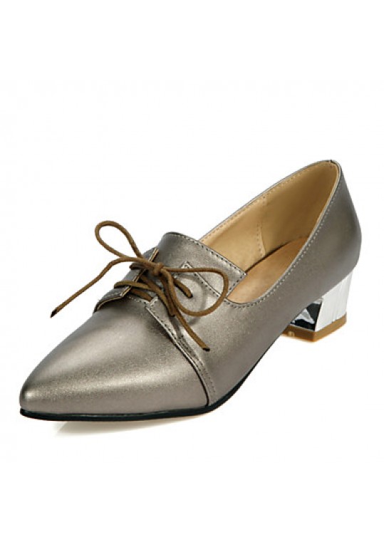 Women's Shoes Low Heels/Pointed Toe Heels/Oxfords Office & Career/Casual Black/Red/Silver/Gray