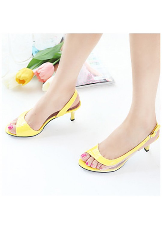 Women's ShoesStiletto Heel Heels/Open Toe Sandals Dress Black/Blue/Yellow/Green/Pink/White