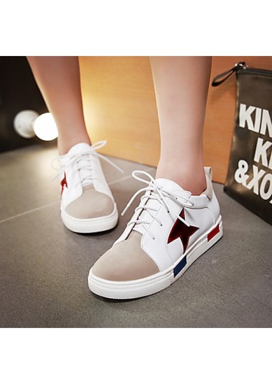 Women's Shoes Spring / Fall Wedges / Platform / Flats Flats Platform Lace-up Pink / Red / Silver/2-5