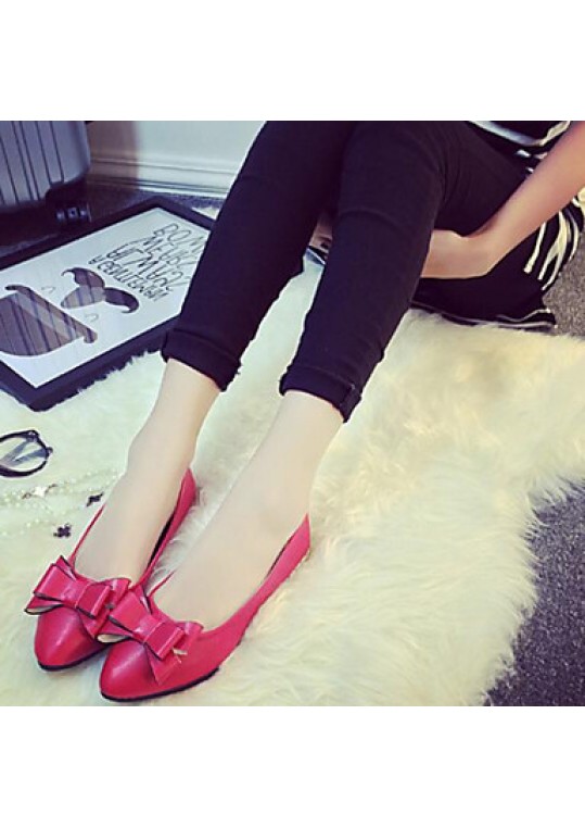 Women's Flat Heel Pointed Toe Fashion Pumps Bowknot Shoes