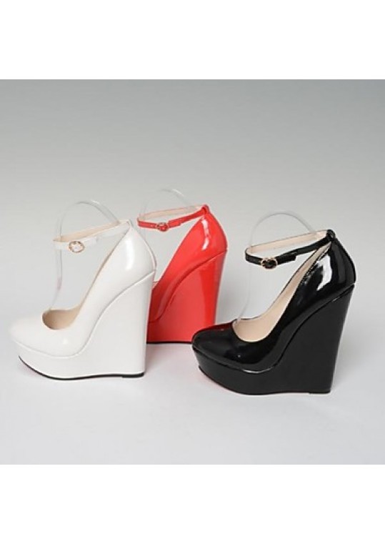 Women's Spring / Fall Wedges / Heels / Platform / Round Toe Leatherette Party & Evening Wedge Heel Black / Red / White