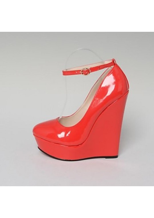 Women's Spring / Fall Wedges / Heels / Platform / Round Toe Leatherette Party & Evening Wedge Heel Black / Red / White