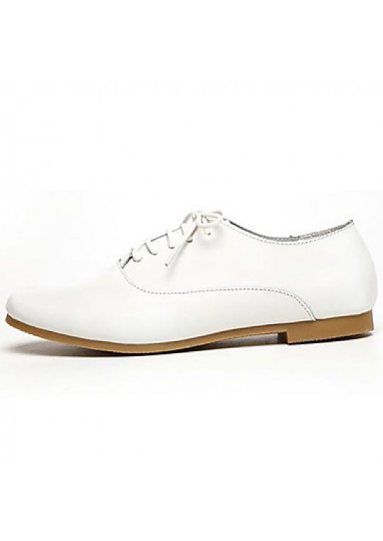 Women's Shoes Nappa Leather Spring/Summer/Fall/Winter Moccasin Oxfords Athletic/Dress/Casual Flat Heel Lace-up White