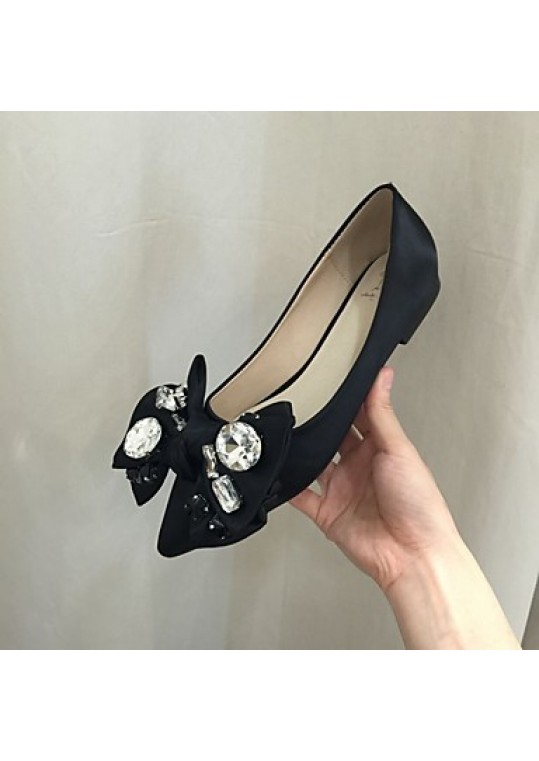 Women's Flats Fall Ballerina / Pointed Toe Fabric Casual Flat Heel Applique Black Others