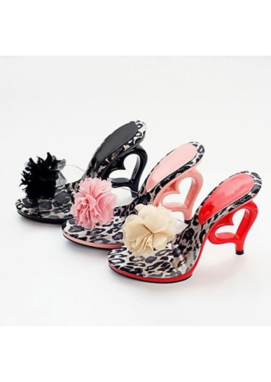 Women's Summer / Fall Heels Leatherette Party & Evening Stiletto Heel Flower Black / Pink / Red