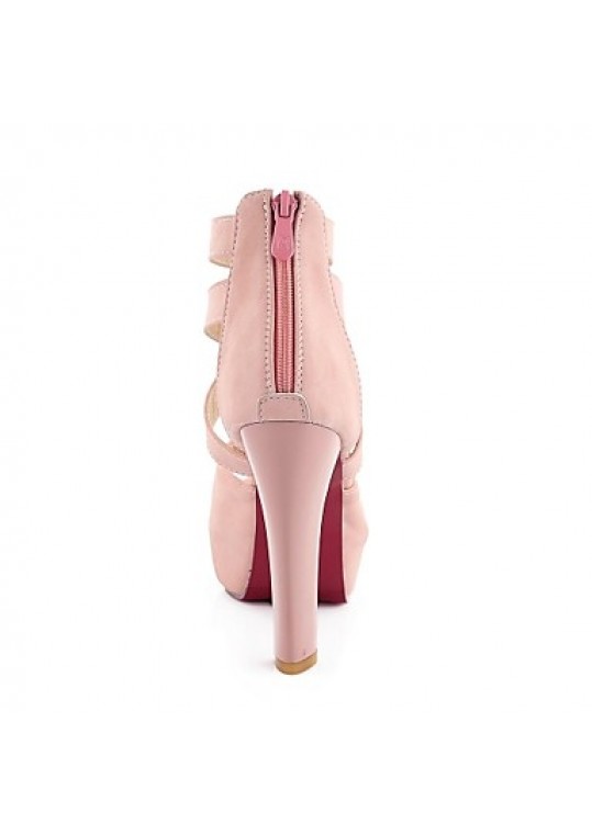 Women's Shoes Chunky Heel Heels/Platform Sandals Office & Career/Dress Pink/White/Beige