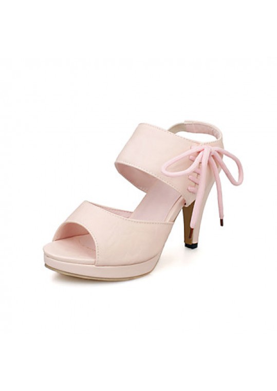 Women's Shoes Heel Heels / Peep Toe / Platform Sandals / Heels Outdoor / Dress / Casual Black / Pink / Beige