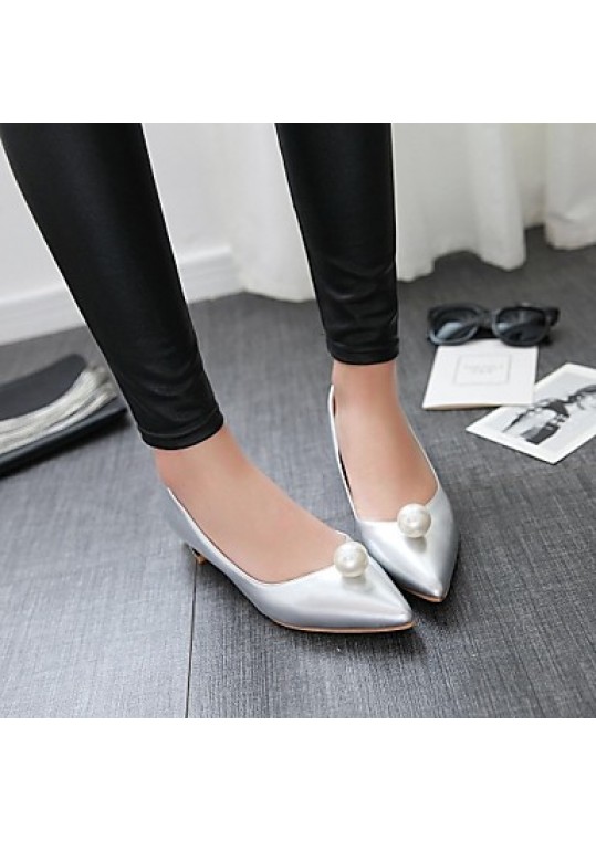 Women's Spring / Summer / Fall Pointed Toe Leatherette Outdoor / Office & Career / Casual Low Heel Pearl Green / Silver / Gray