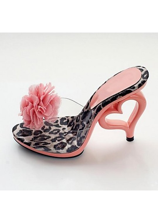 Women's Summer / Fall Heels Leatherette Party & Evening Stiletto Heel Flower Black / Pink / Red