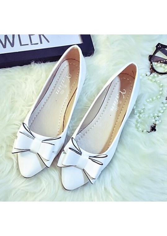 Women's Flat Heel Pointed Toe Fashion Pumps Bowknot Shoes