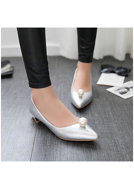 Women's Spring / Summer / Fall Pointed Toe Leatherette Outdoor / Office & Career / Casual Low Heel Pearl Green / Silver / Gray