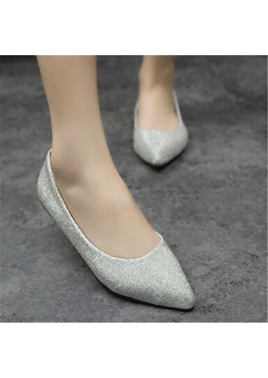 Women's Shoes Flat Heel Pointed Toe Flats Casual Silver/Gold