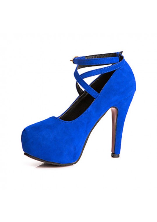 Women's Summer Heels Suede Dress Stiletto Heel Black / Blue / Red