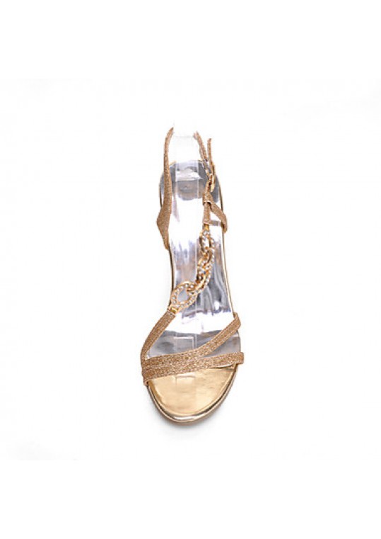 Women's Shoes Stiletto Heel Pointed Toe Sandals Dress Silver/Gold