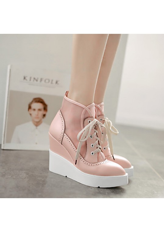 Women's Shoes Wedge Heel Pointed Toe Fashion Sneakers with Lace-up Casual More Colors available