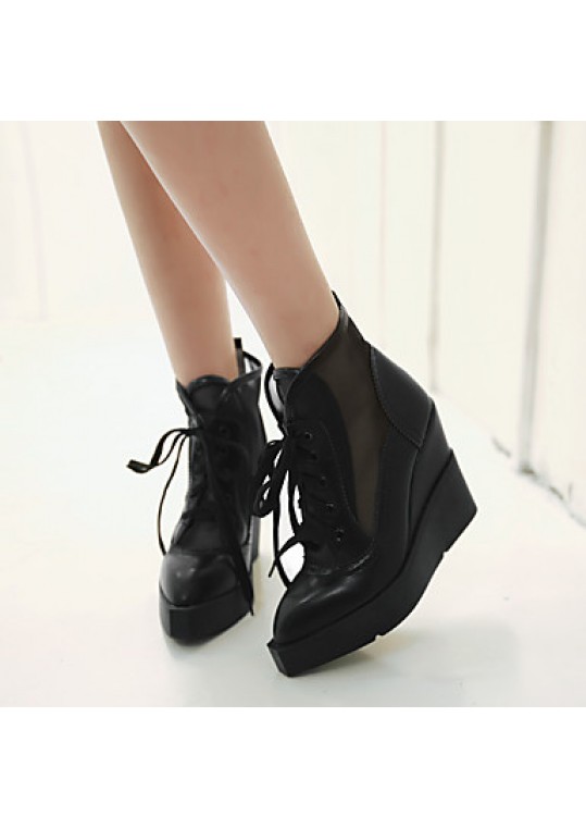 Women's Shoes Wedge Heel Pointed Toe Fashion Sneakers with Lace-up Casual More Colors available