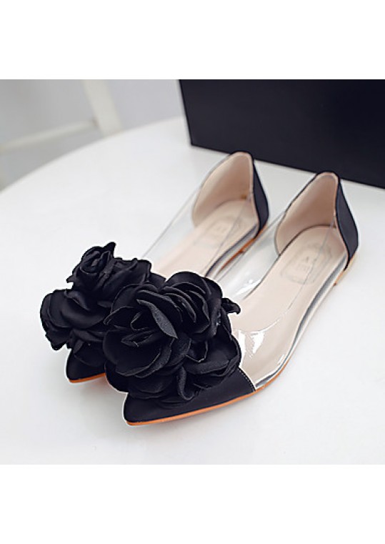 Women's Flats Spring / Fall Ballerina / Pointed Toe Leatherette Outdoor / Office & Career / Casual Flat Heel Applique