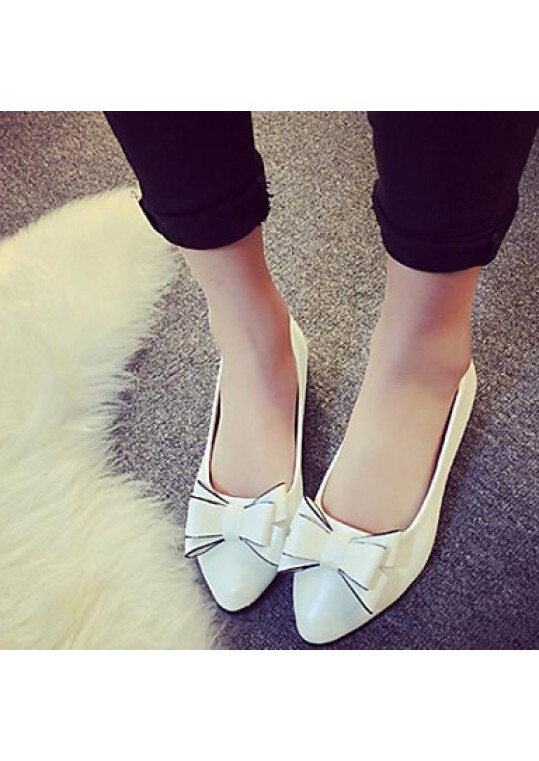 Women's Flat Heel Pointed Toe Fashion Pumps Bowknot Shoes