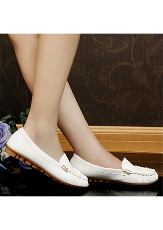 Women's Spring / Fall Comfort Leatherette Outdoor / Casual Flat Heel Others Black / Green / Pink / White