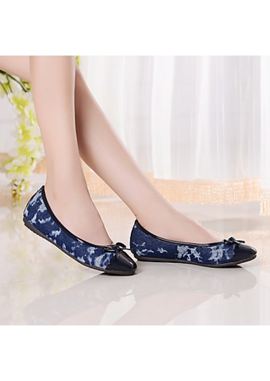 Women's Shoes Fabric / Leatherette Flat Heel Comfort / Round Toe / Closed Toe Loafers Casual Blue