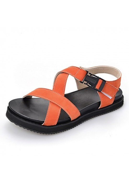 Women's Shoes Fleece Platform Gladiator Sandals Outdoor / Dress / Casual Black / Blue / Peach / Orange