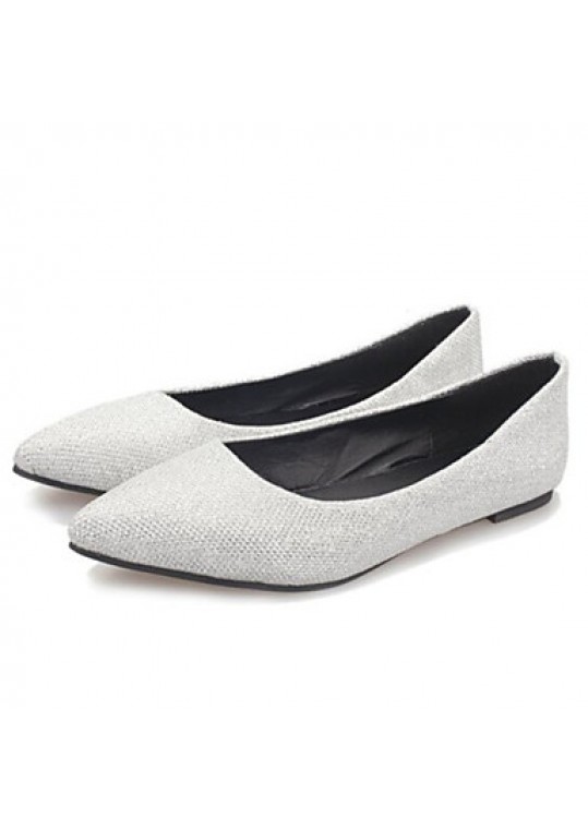 Women's Shoes Flat Heel Pointed Toe Flats Casual Silver/Gold